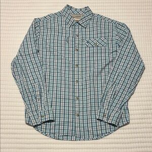 Duck Camp Vented Blue Plaid Men's Casual Shirt
